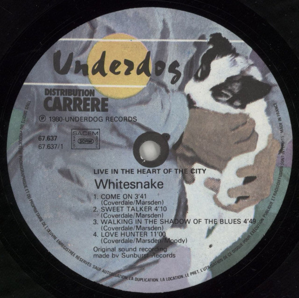 Whitesnake Live... In The Heart Of The City French 2-LP vinyl record set (Double LP Album) WHI2LLI619822