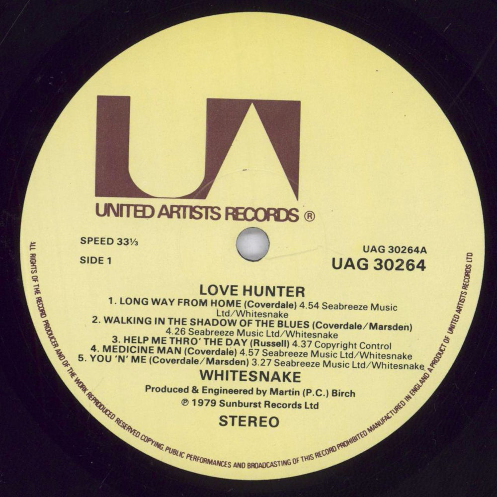 Whitesnake Lovehunter + inner UK vinyl LP album (LP record) WHILPLO579090