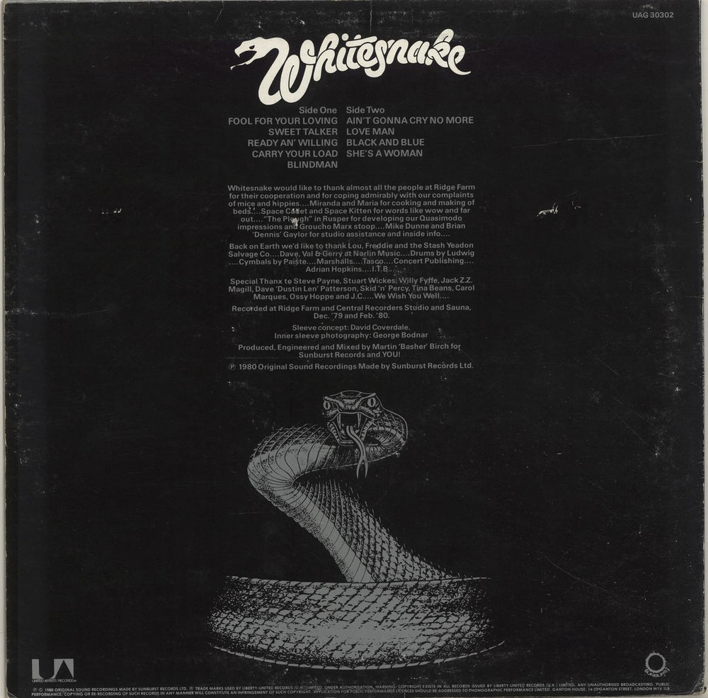 Whitesnake Ready An' Willing - EX UK vinyl LP album (LP record)