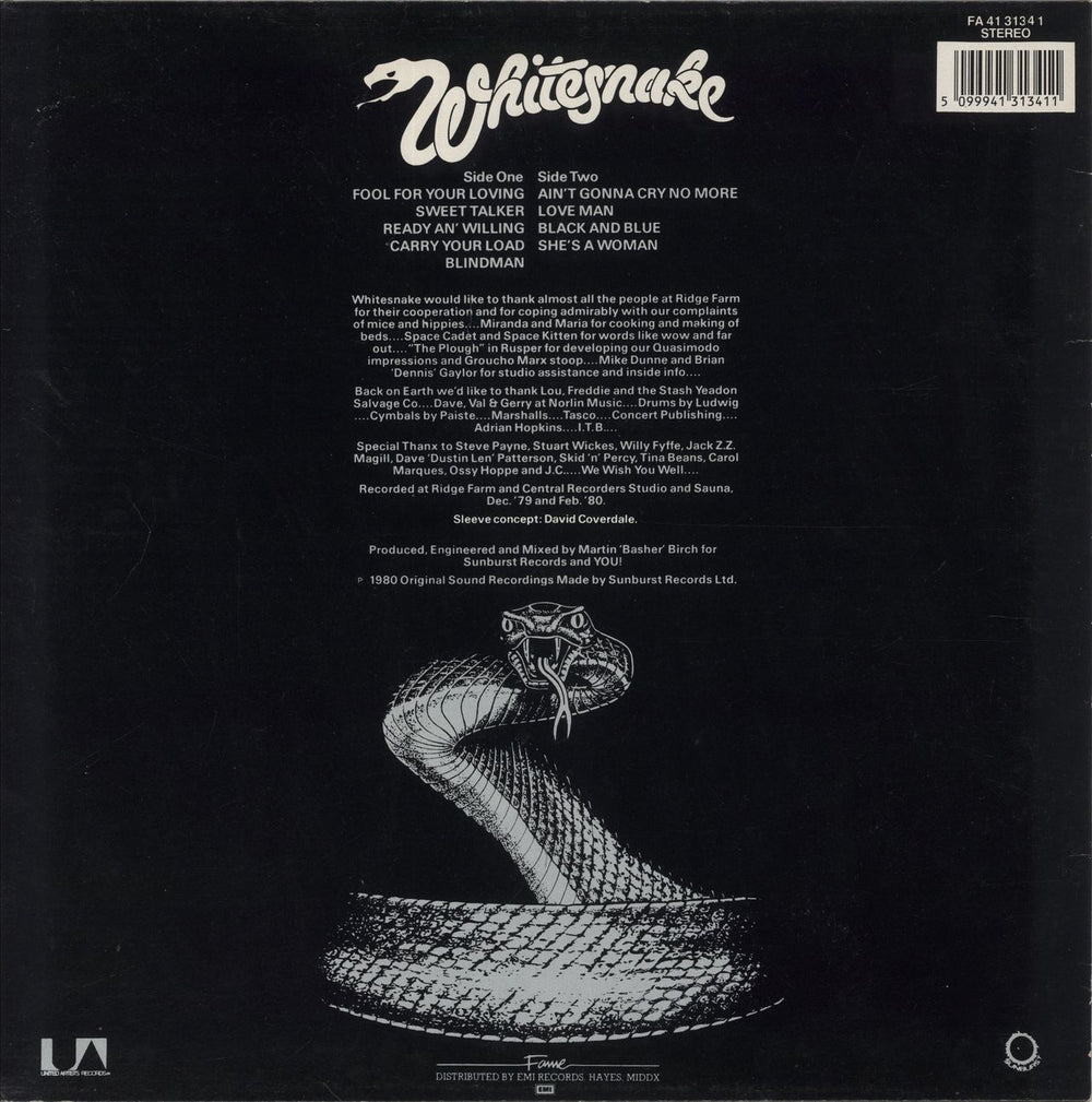 Whitesnake Ready An' Willing UK vinyl LP album (LP record) 5099941313411