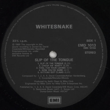 Whitesnake Slip Of The Tongue UK vinyl LP album (LP record) WHILPSL232765