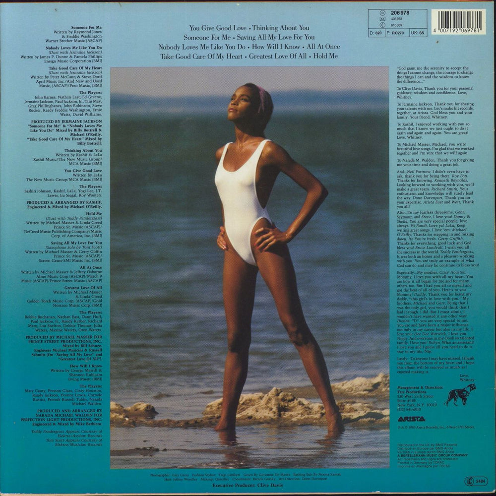 Whitney Houston Whitney Houston German vinyl LP album (LP record) 4007192069781