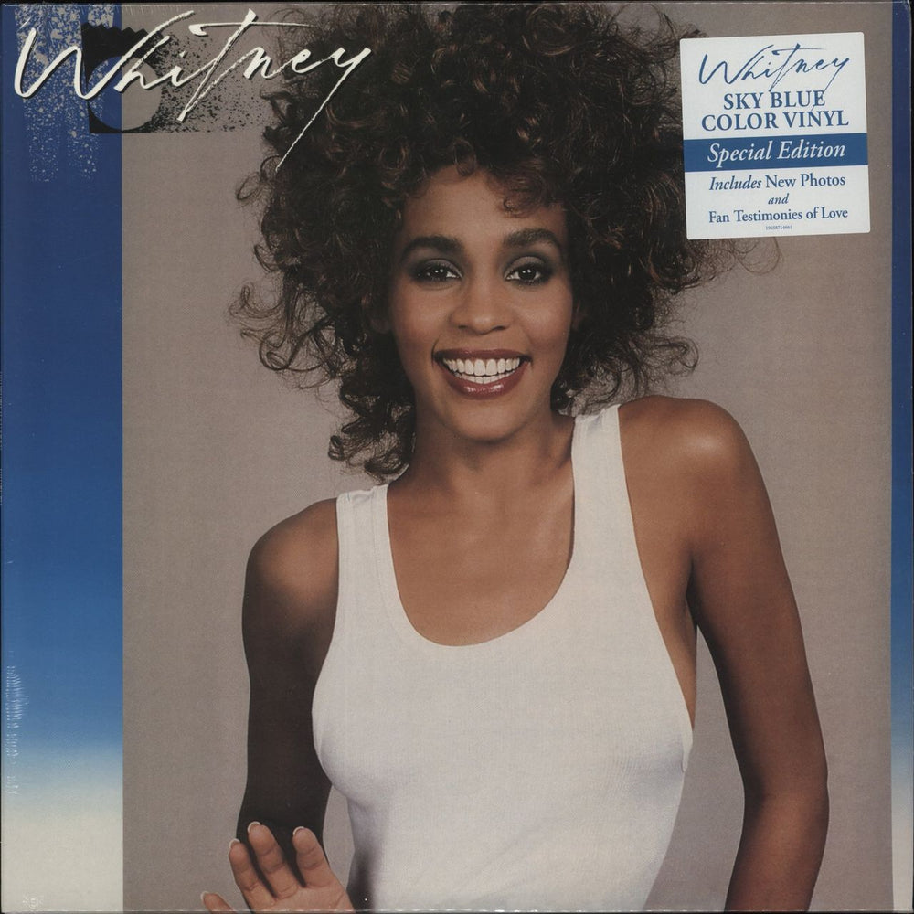 Whitney Houston Whitney - Sky Blue Vinyl UK vinyl LP album (LP record) 19658714661