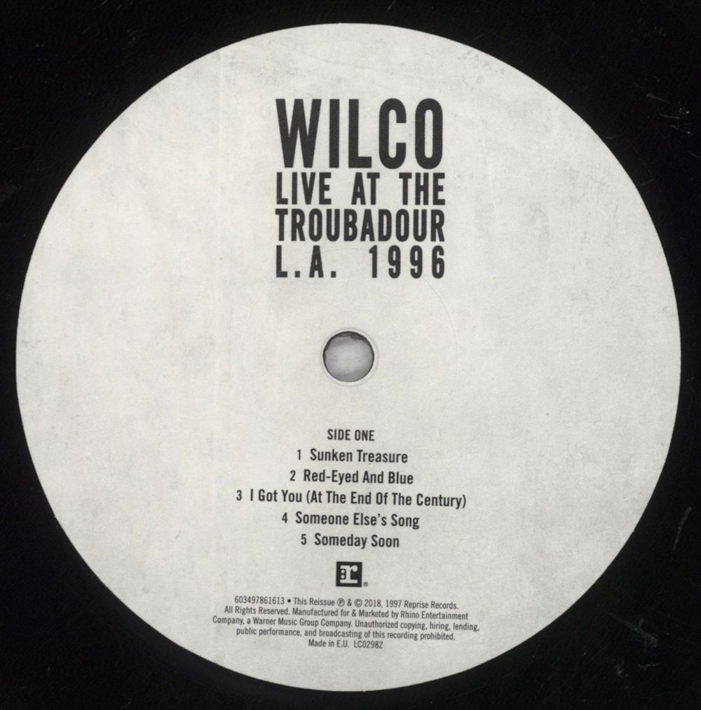 Wilco Live At The Troubadour L.A. 1996 - RSD - 180g Vinyl UK 2-LP vinyl record set (Double LP Album) WLC2LLI846609