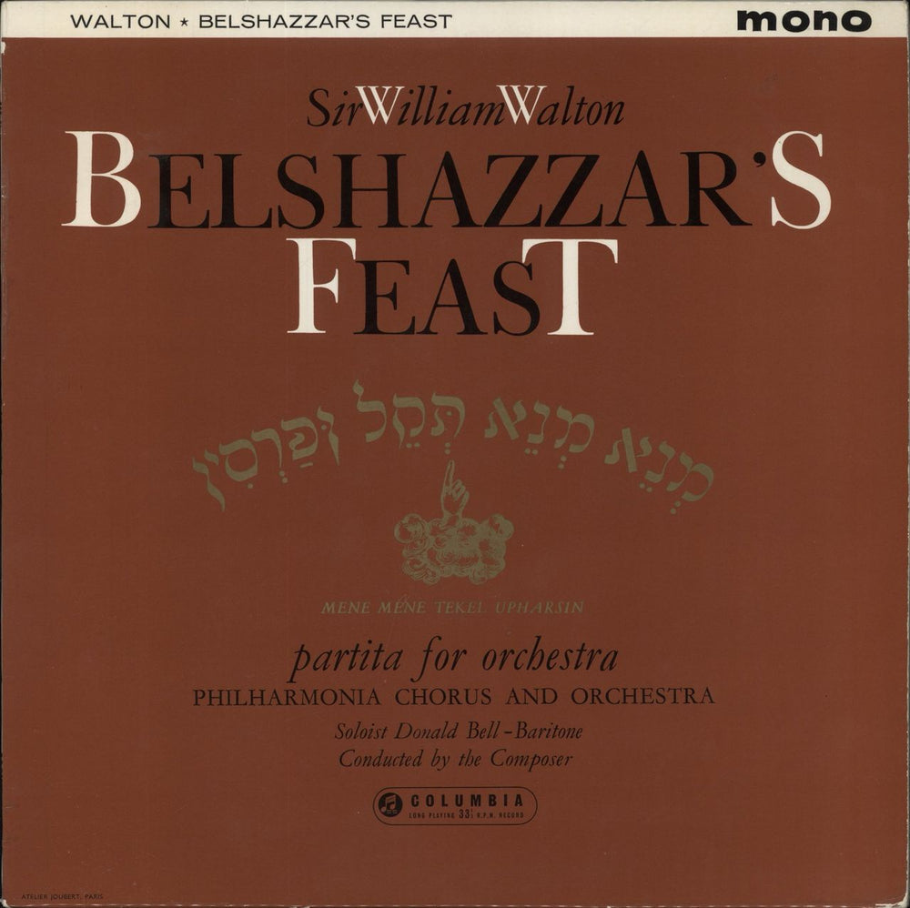 William Walton Belshazzar's Feast - Autographed UK vinyl LP album (LP record) 33CX1679