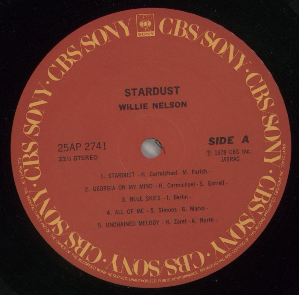 Willie Nelson Stardust + Obi Japanese vinyl LP album (LP record) WNLLPST880553