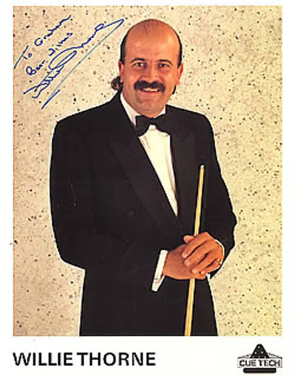 Willie Thorne Autographed Publicity Photocard UK Promo photograph SIGNED PHOTOCARD