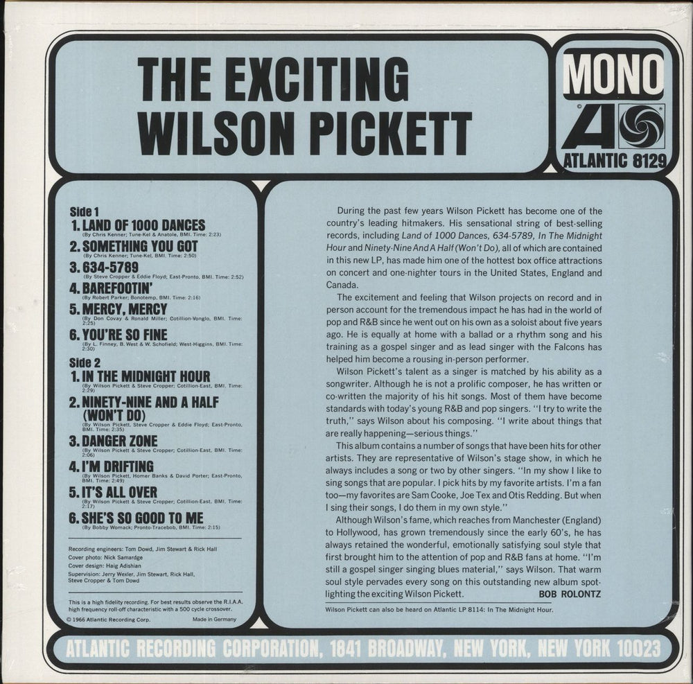 Wilson Pickett The Exciting Wilson Pickett - Crystal Clear Vinyl - Sealed German vinyl LP album (LP record) 603497837526