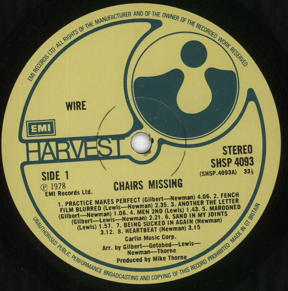 Wire Chairs Missing UK vinyl LP album (LP record) WIRLPCH724002