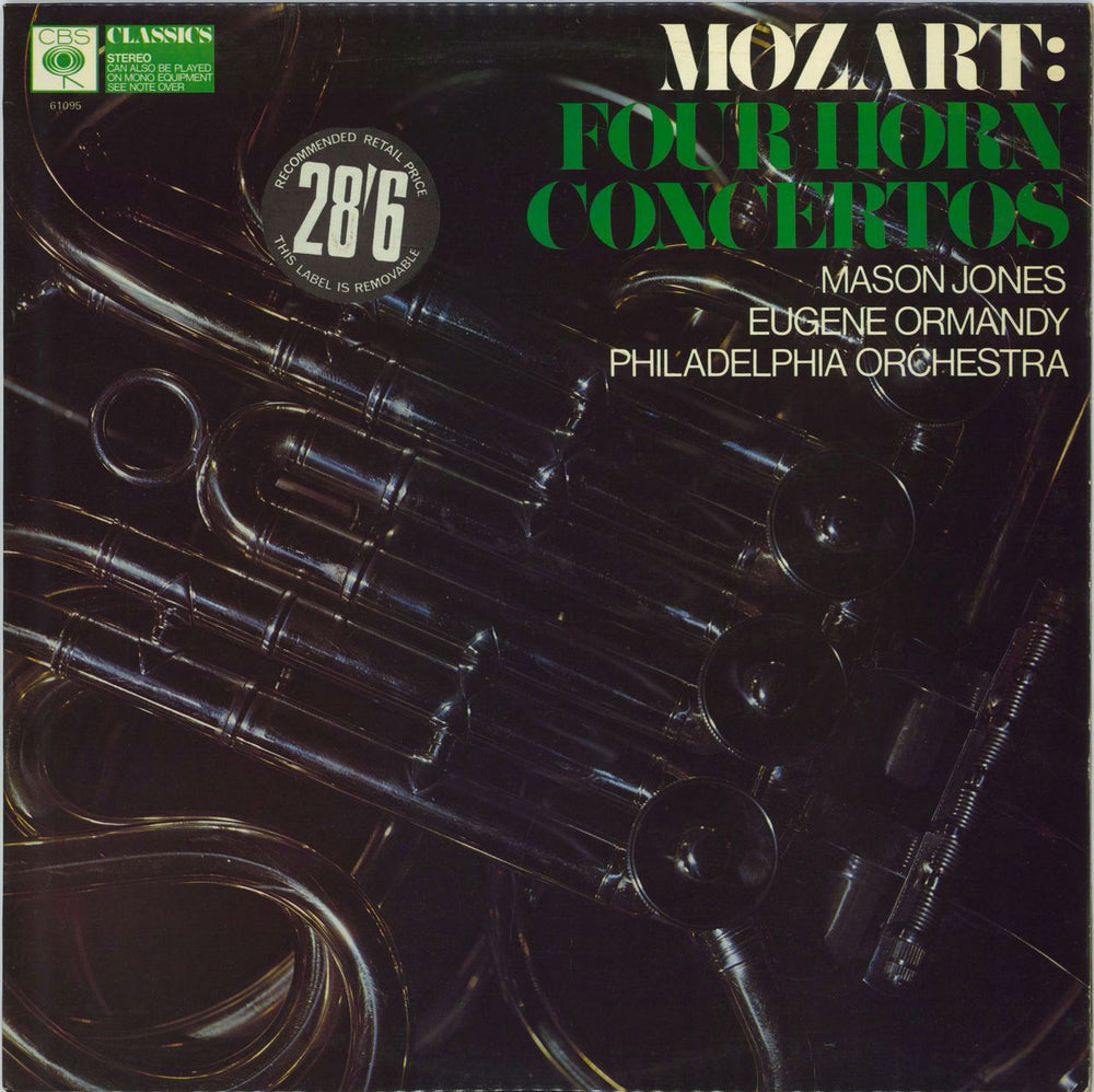 Wolfgang Amadeus Mozart Four Horn Concertos UK vinyl LP album (LP record) 61095