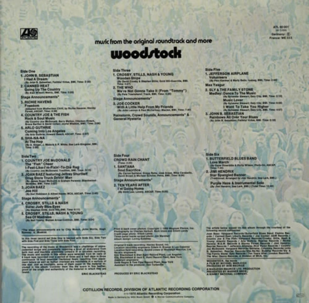 Woodstock Woodstock German 3-LP vinyl record set (Triple LP Album) WP03LWO591235