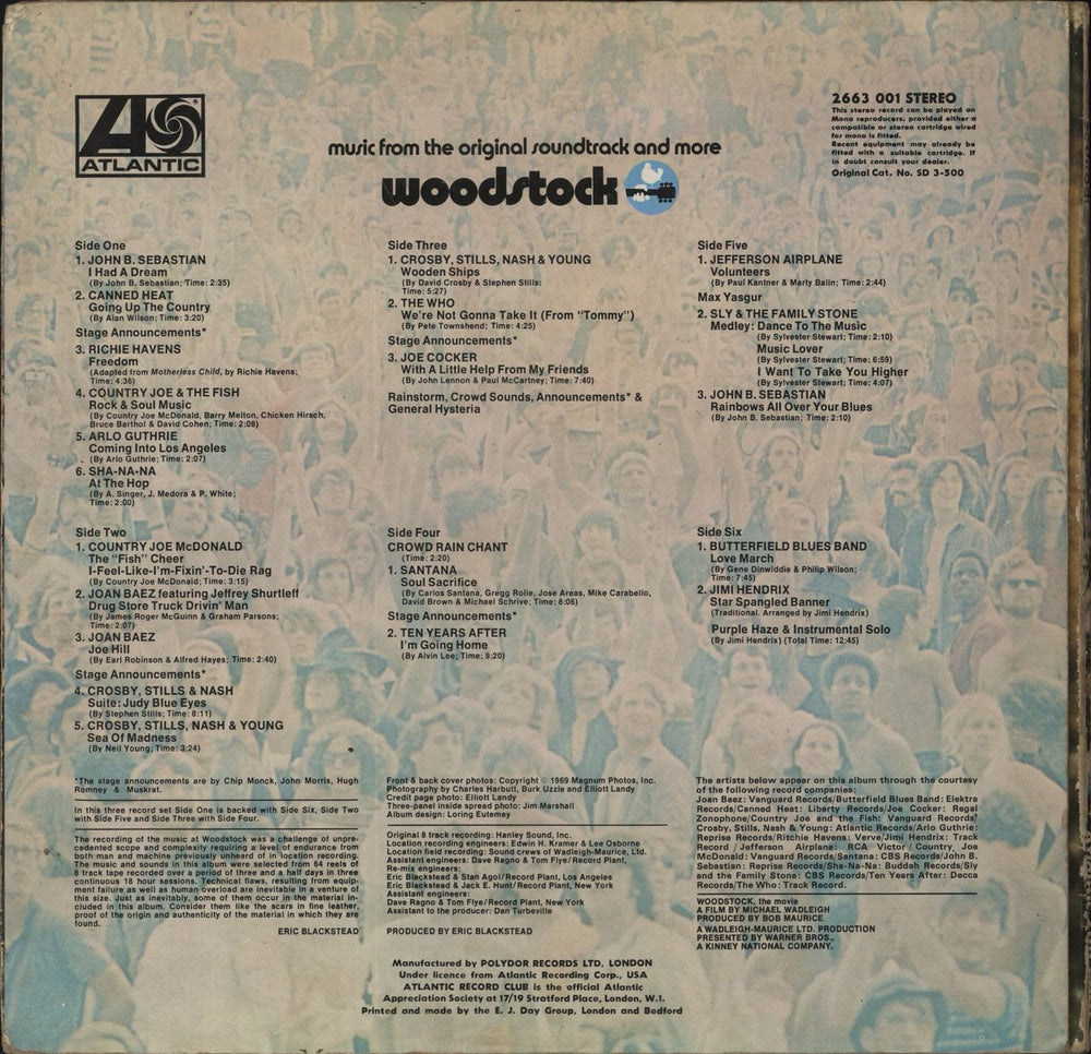 Woodstock Woodstock - VG UK 3-LP vinyl record set (Triple LP Album)