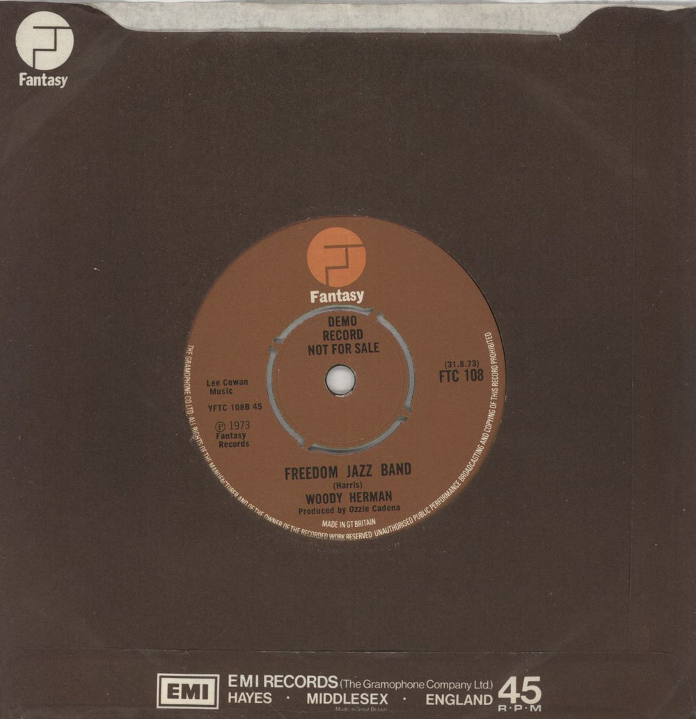 Woody Herman The First Thing I Do UK Promo 7" vinyl single (7 inch record / 45)