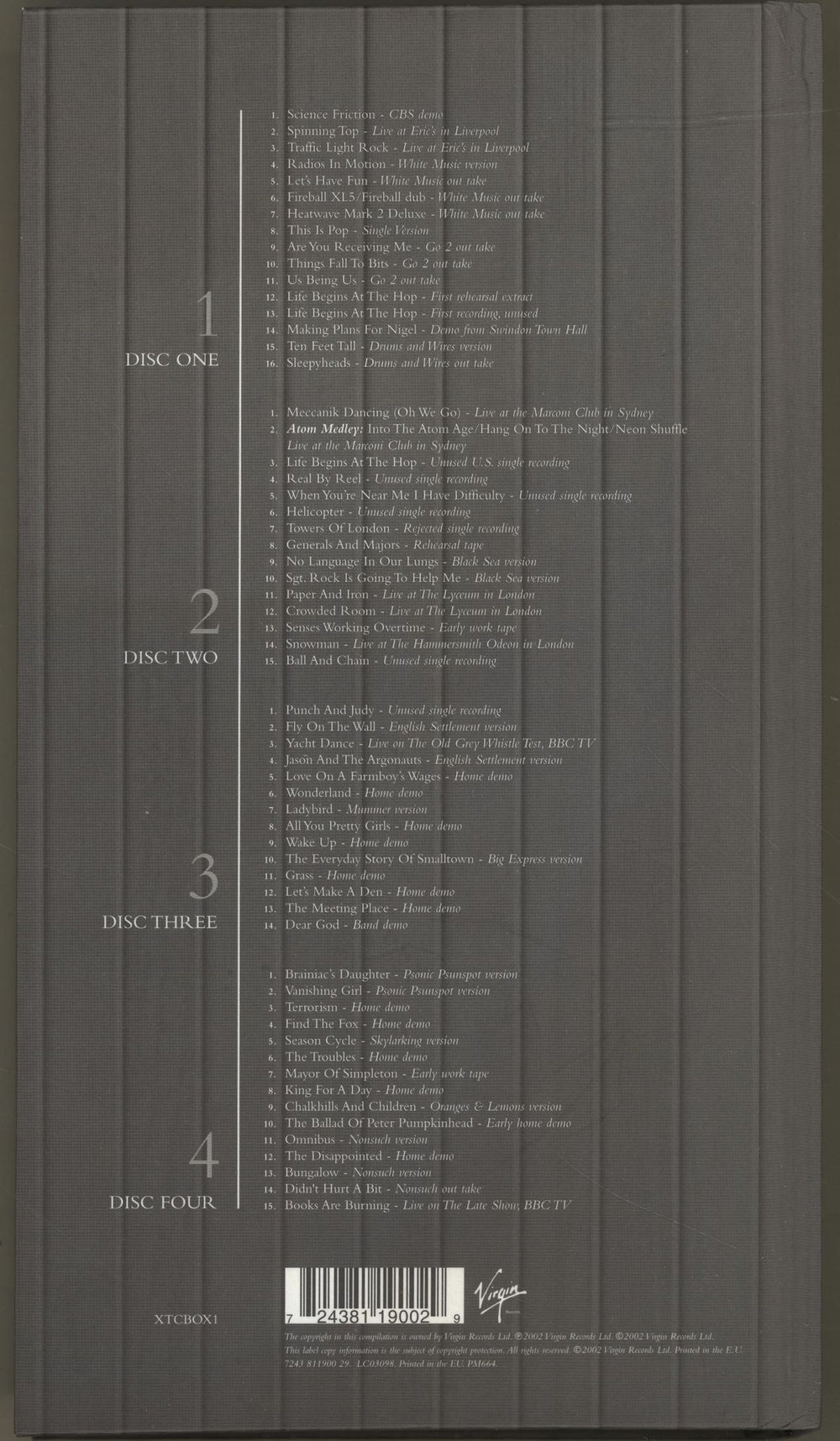 XTC Coat Of Many Cupboards - EX UK 4-CD album set XTC4CCO700390