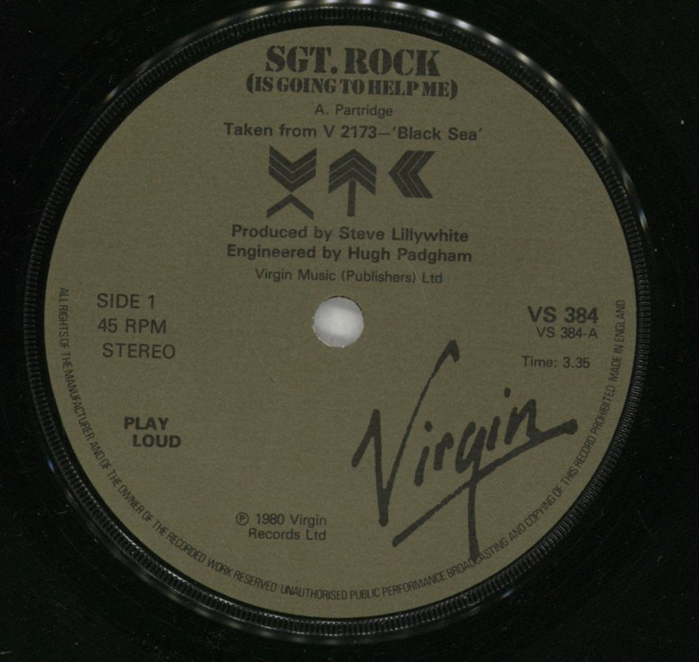 XTC Sgt Rock (Is Going To Help Me) - Poster Sleeve UK 7" vinyl single (7 inch record / 45) XTC07SG780961