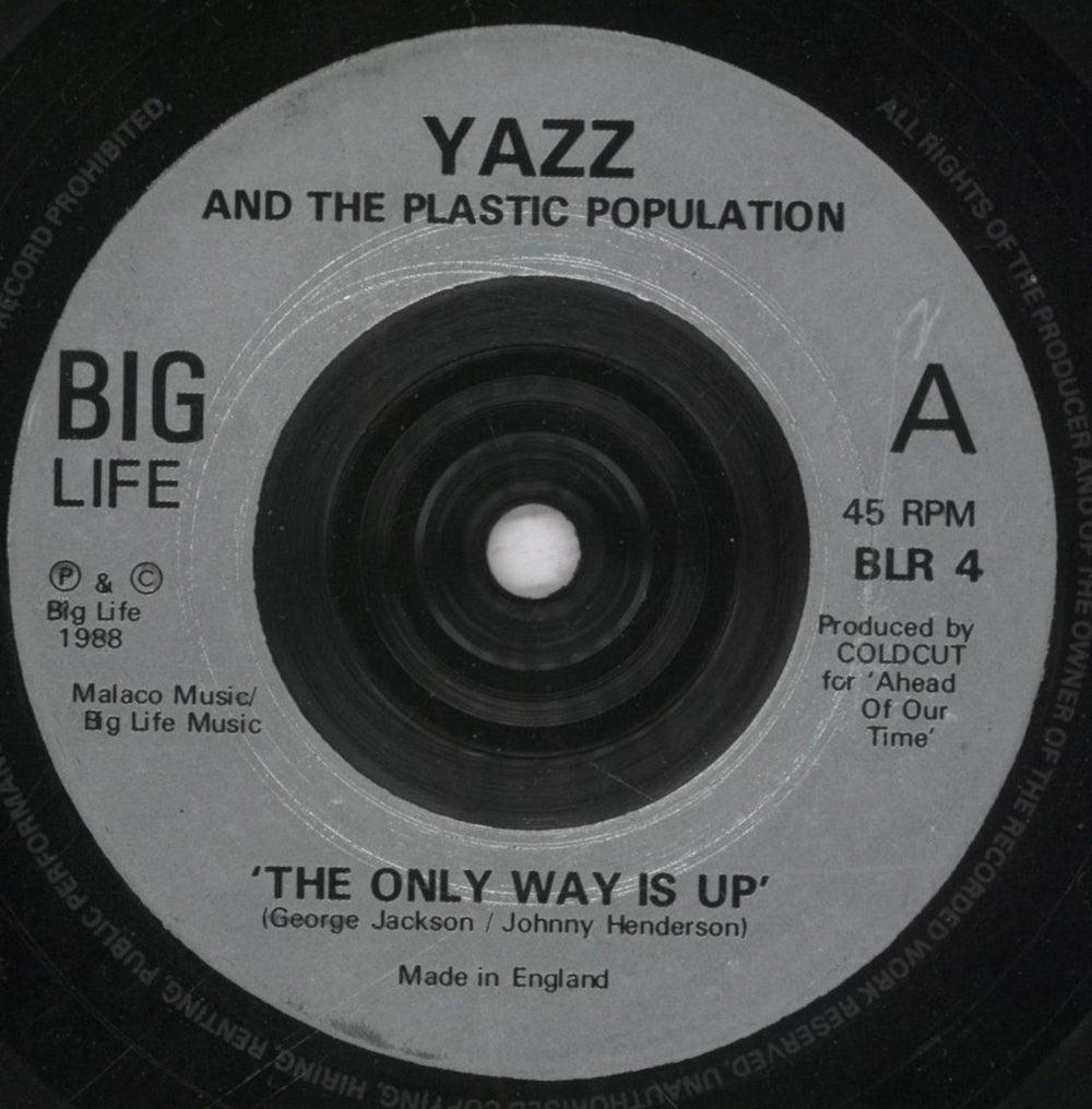 Yazz The Only Way Is Up UK 7" vinyl single (7 inch record / 45) BLR4