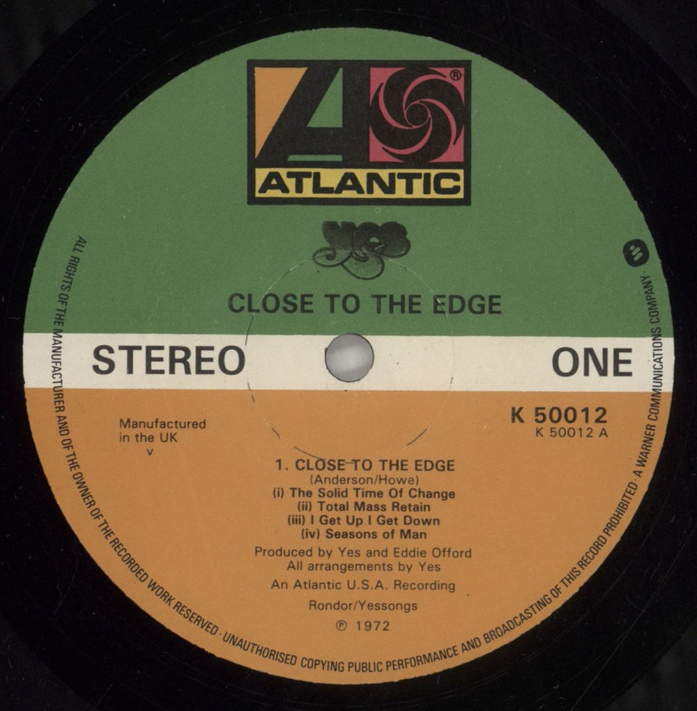 Yes Close To The Edge - 4th UK vinyl LP album (LP record) YESLPCL877556