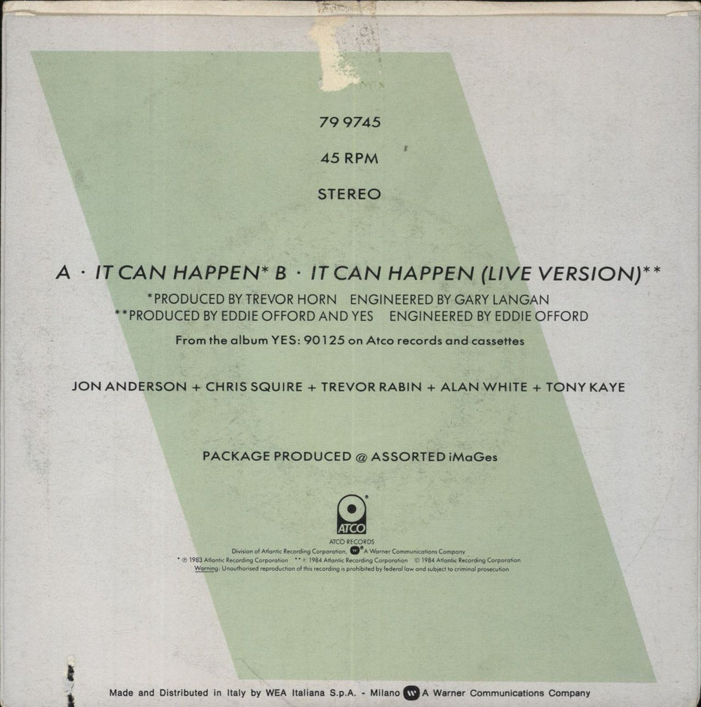 Yes It Can Happen German 7" vinyl single (7 inch record / 45)