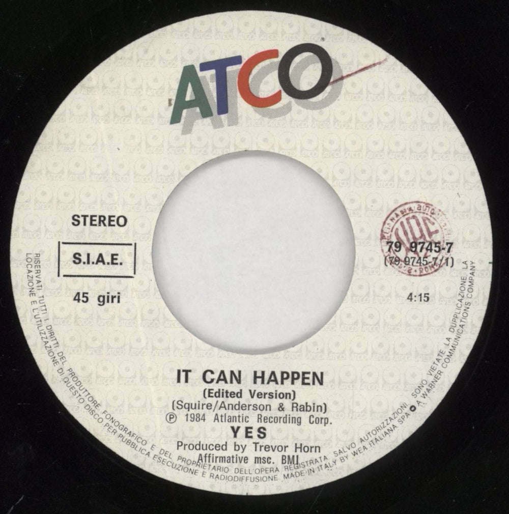 Yes It Can Happen German 7" vinyl single (7 inch record / 45) YES07IT672702