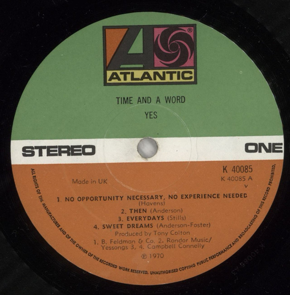 Yes Time And A Word - 2nd - EX UK vinyl LP album (LP record) YESLPTI877251