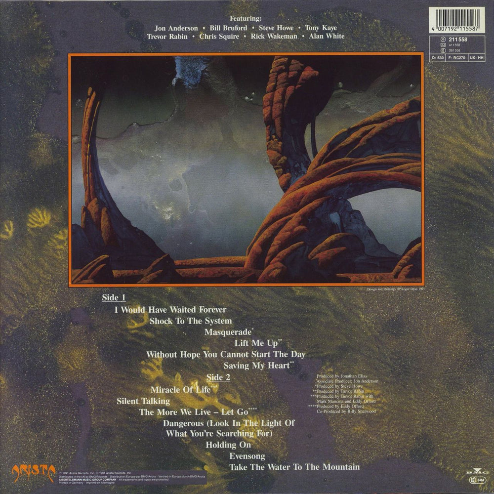 Yes Union German vinyl LP album (LP record) 4007192115587