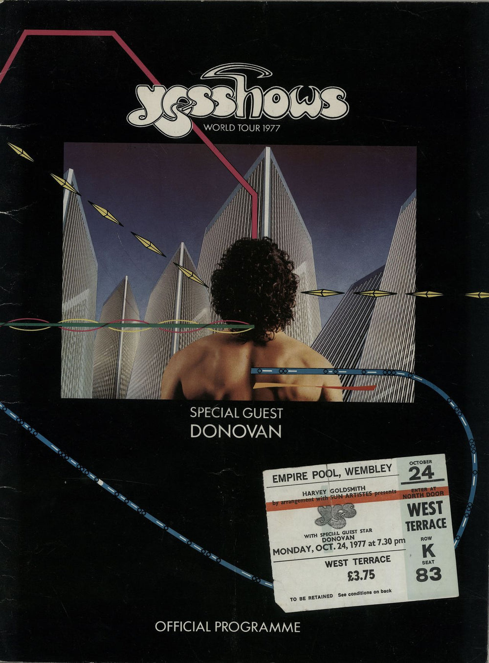 Yes Yesshows World Tour 1977 + Ticket Stub UK tour programme TOUR PROGRAMME