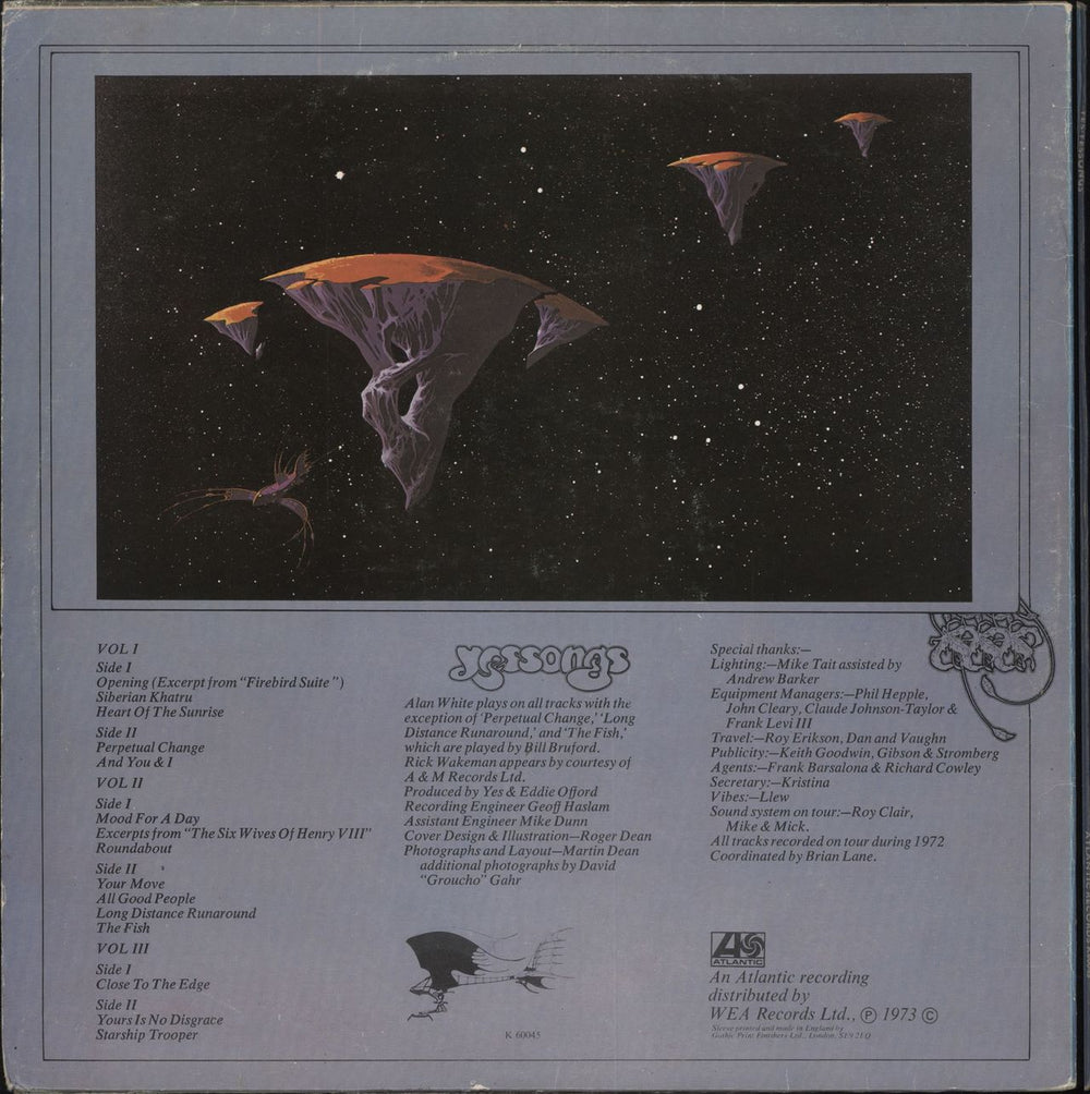 Yes Yessongs - 1st + Booklet - VG UK 3-LP vinyl record set (Triple LP Album)