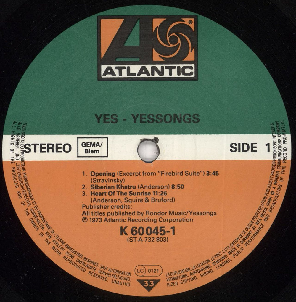 Yes Yessongs + Booklet German 3-LP vinyl record set (Triple LP Album) YES3LYE526881