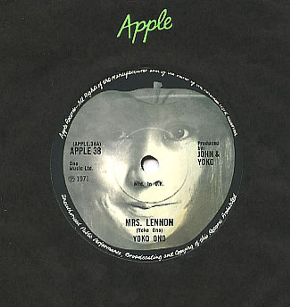 Yoko Ono Mrs. Lennon UK 7" vinyl single (7 inch record / 45) APPLE38