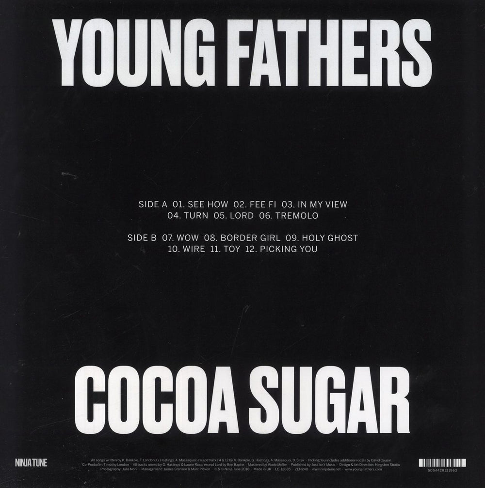 Young Fathers Cocoa Sugar - 180 Gram Vinyl - EX UK vinyl LP album (LP record) 5054429131963