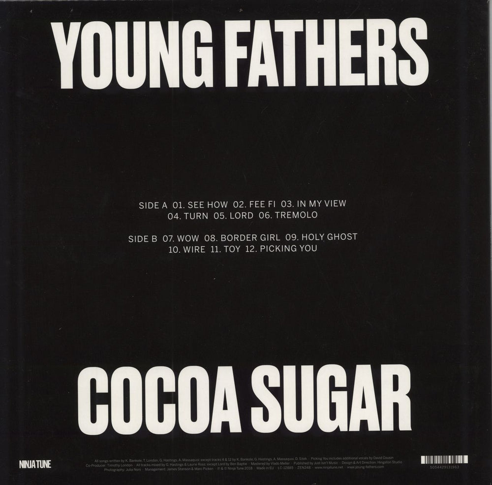 Young Fathers Cocoa Sugar - Blue Vinyl UK vinyl LP album (LP record) 5054429132113