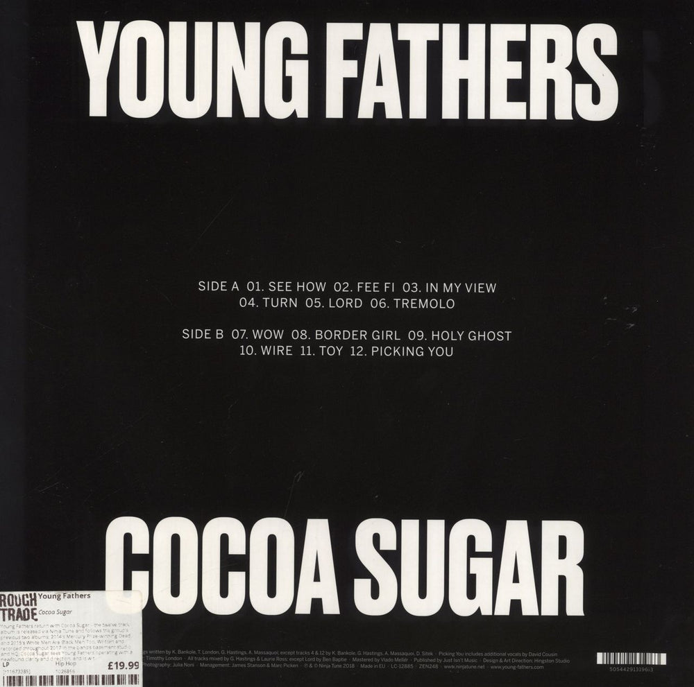 Young Fathers Cocoa Sugar - Blue Vinyl UK vinyl LP album (LP record) 5054429132113