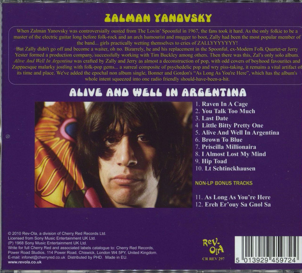 Zalman Vanovsky Alive And Well In Argentina UK CD album (CDLP)