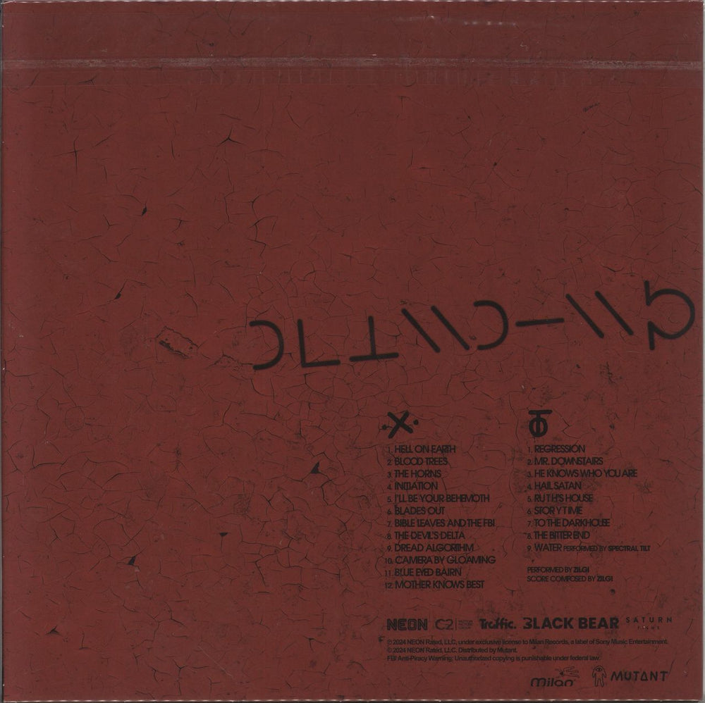 Zilgi Longlegs OST - Red & Black Smoke Vinyl UK vinyl LP album (LP record) 810155840099