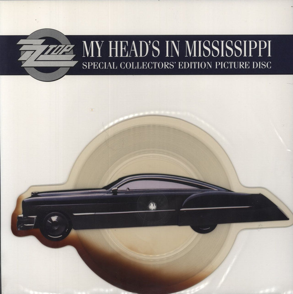 ZZ Top My Head's In Mississippi - Tea-Stain UK shaped picture disc (picture disc vinyl record) W0009P