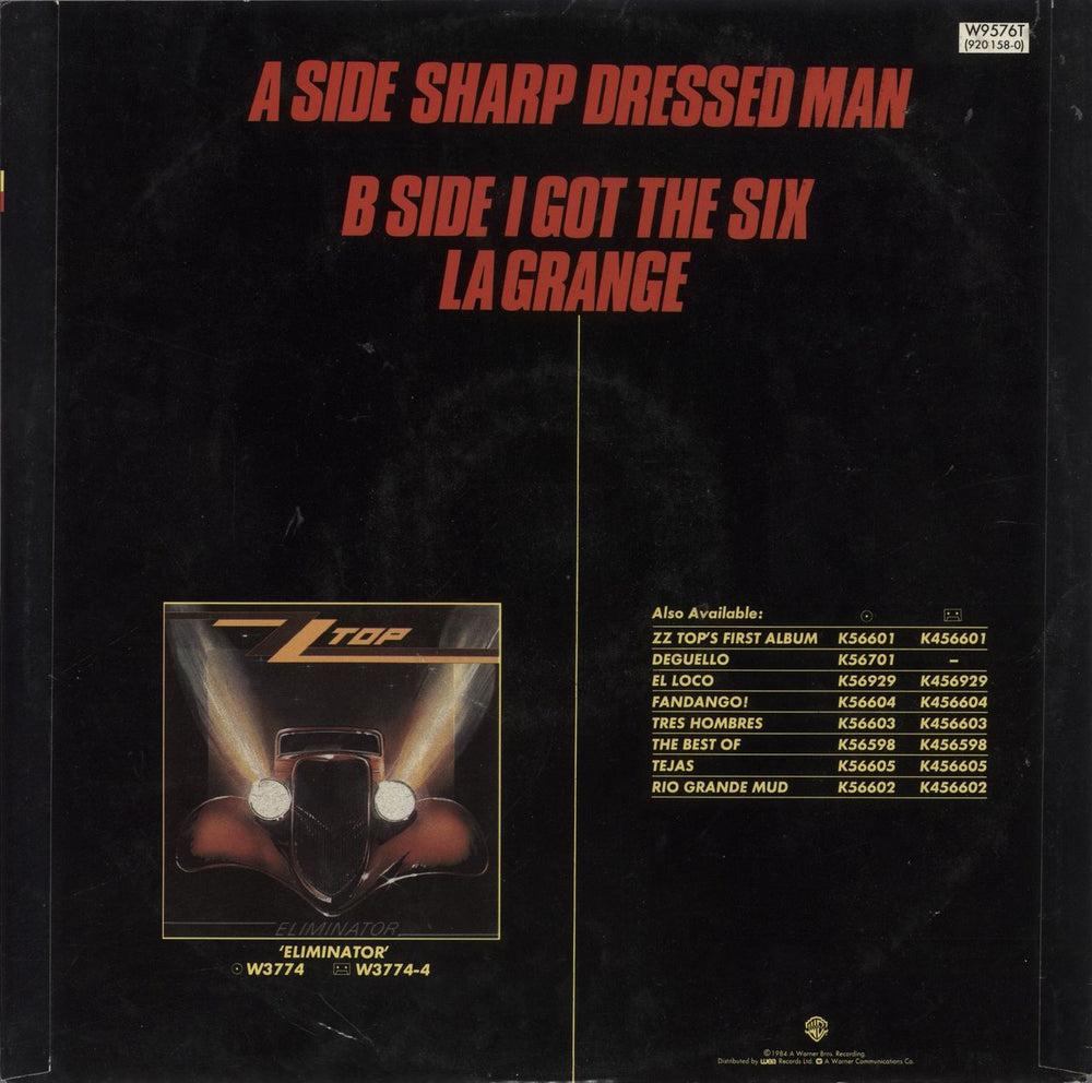 ZZ Top Sharp Dressed Man UK 12" vinyl single (12 inch record / Maxi-single)