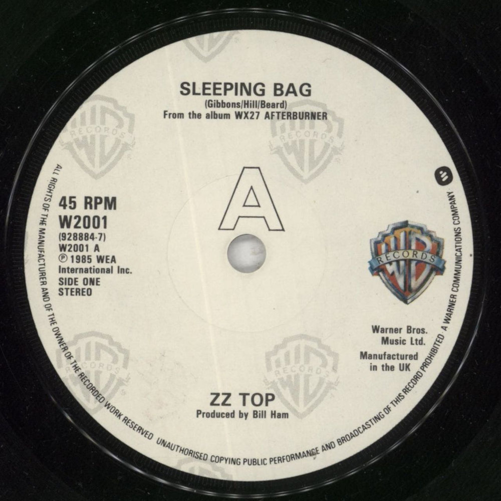 ZZ Top Sleeping Bag UK 7" vinyl single (7 inch record / 45) ZZT07SL193574