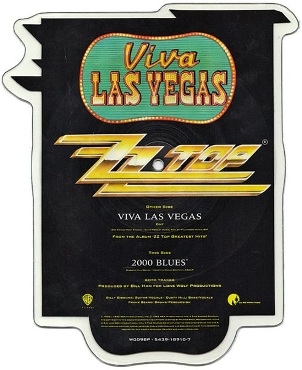 ZZ Top Viva Las Vegas UK shaped picture disc (picture disc vinyl record) ZZTSHVI04845