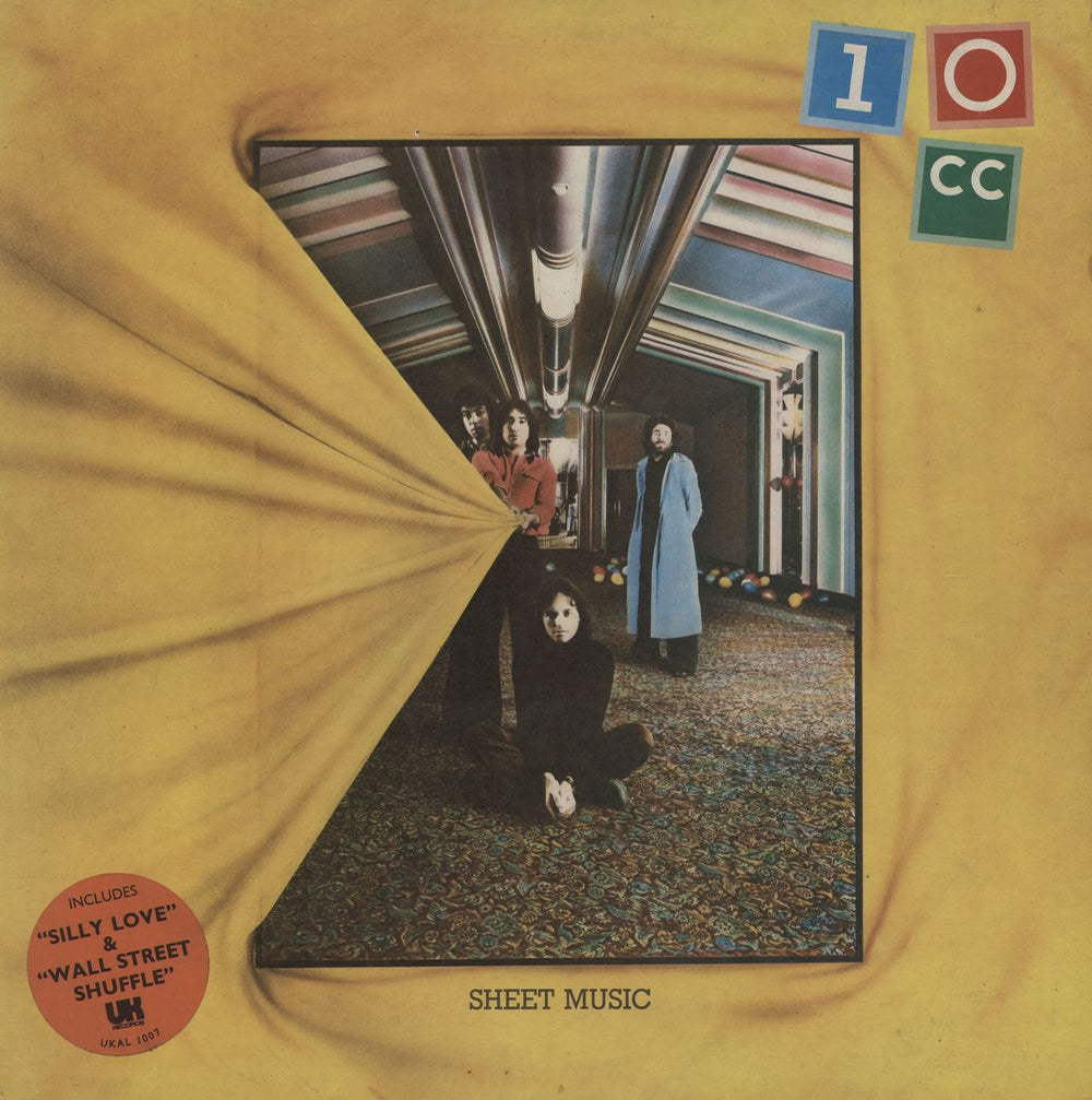 10cc Sheet Music - Two Song Hype Sticker UK vinyl LP album (LP record) UKAL1007