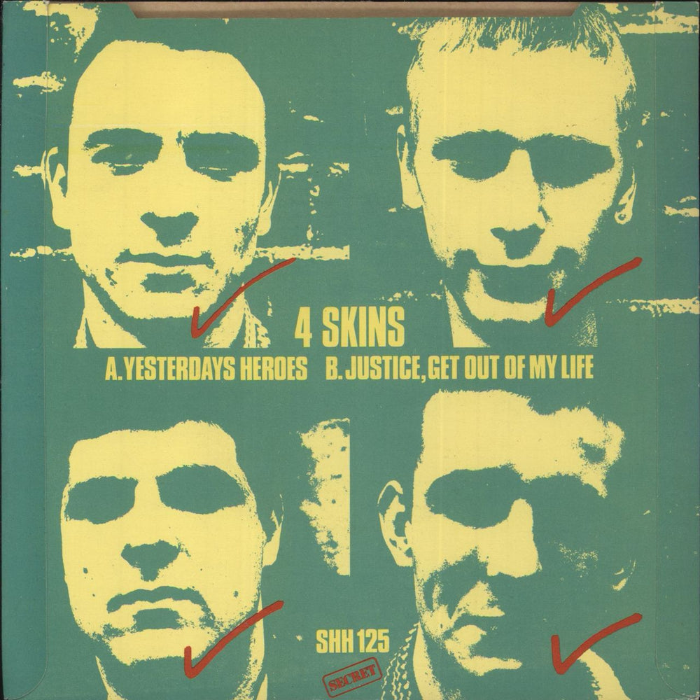 4-Skins Yesterdays Heroes UK 7" vinyl single (7 inch record / 45)