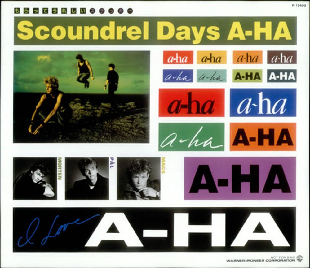 A-Ha Scoundrel Days + stickers & obi Japanese vinyl LP album (LP record) AHALPSC119245