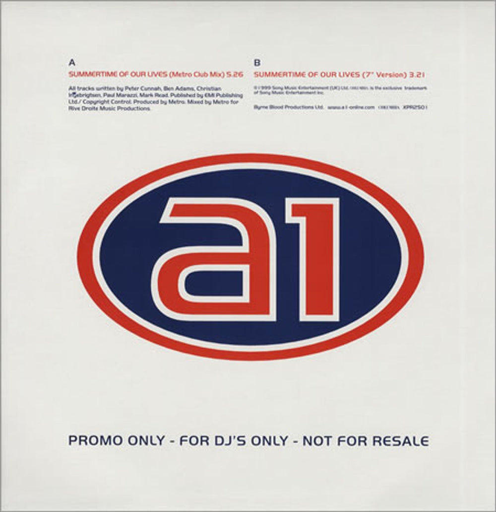 A1 Summertime Of Our Lives UK Promo 12" vinyl single (12 inch record / Maxi-single) A1112SU237562