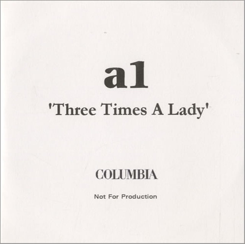 A1 Three Times A Lady UK Promo CD-R acetate CDR ACETATE