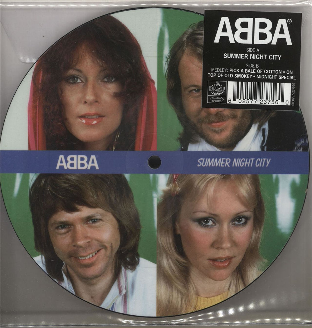 Abba Summer Night City / Medley UK 7" vinyl picture disc (7 inch picture disc single) 00602577237560