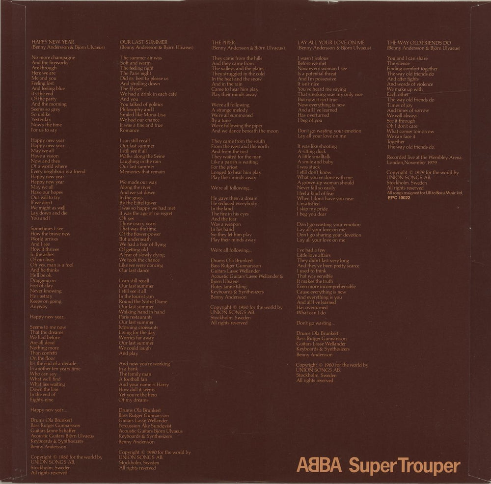 Abba Super Trouper - Saab Sleeve + Merch sheet UK vinyl LP album (LP record) ABBLPSU684204