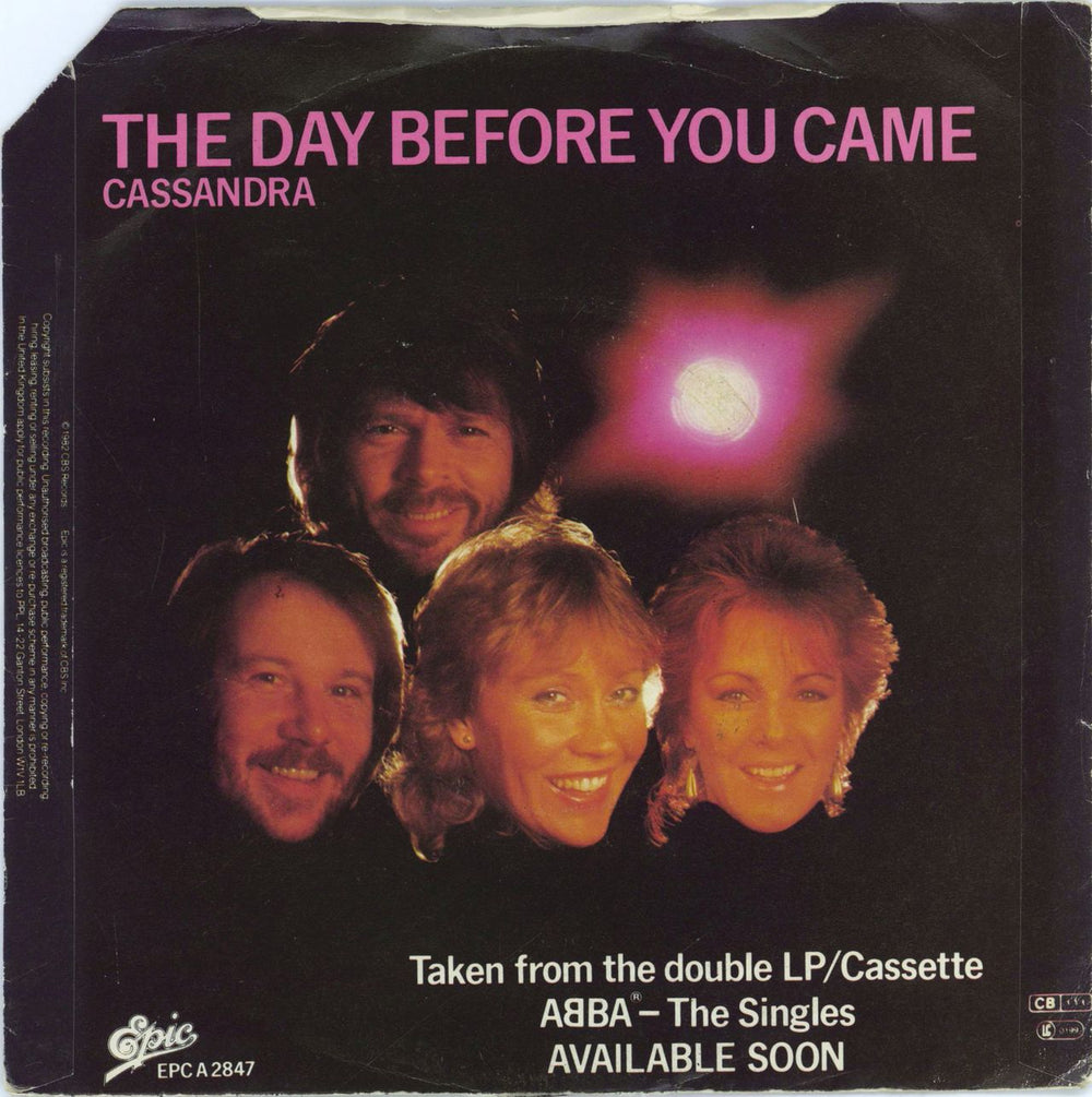 Abba The Day Before You Came UK Promo 7" vinyl single (7 inch record / 45)