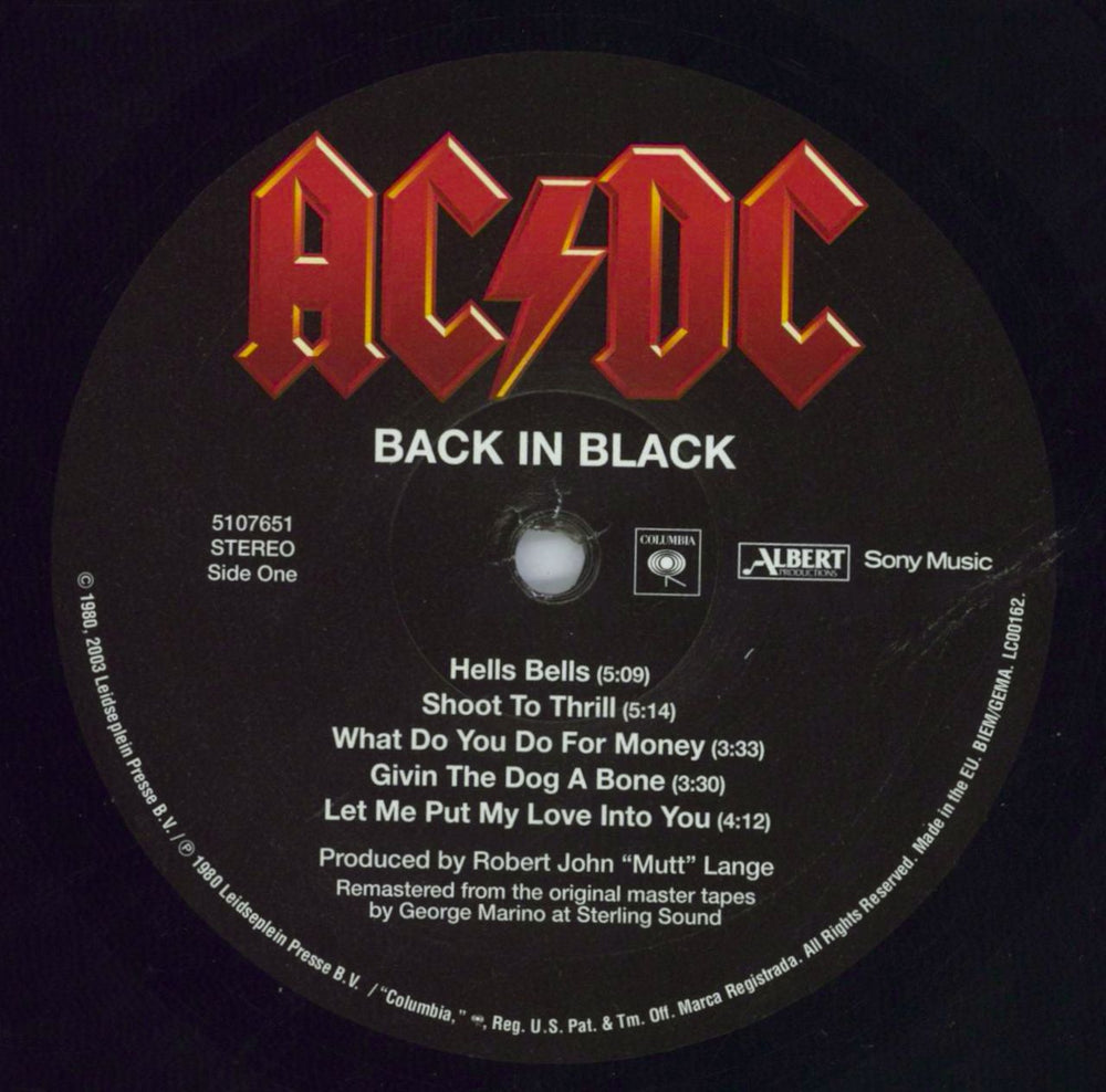 AC/DC Back In Black - Reissue UK vinyl LP album (LP record) ACDLPBA819856