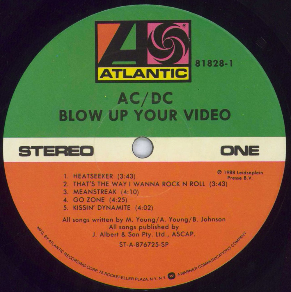 AC/DC Blow Up Your Video US vinyl LP album (LP record) ACDLPBL832262