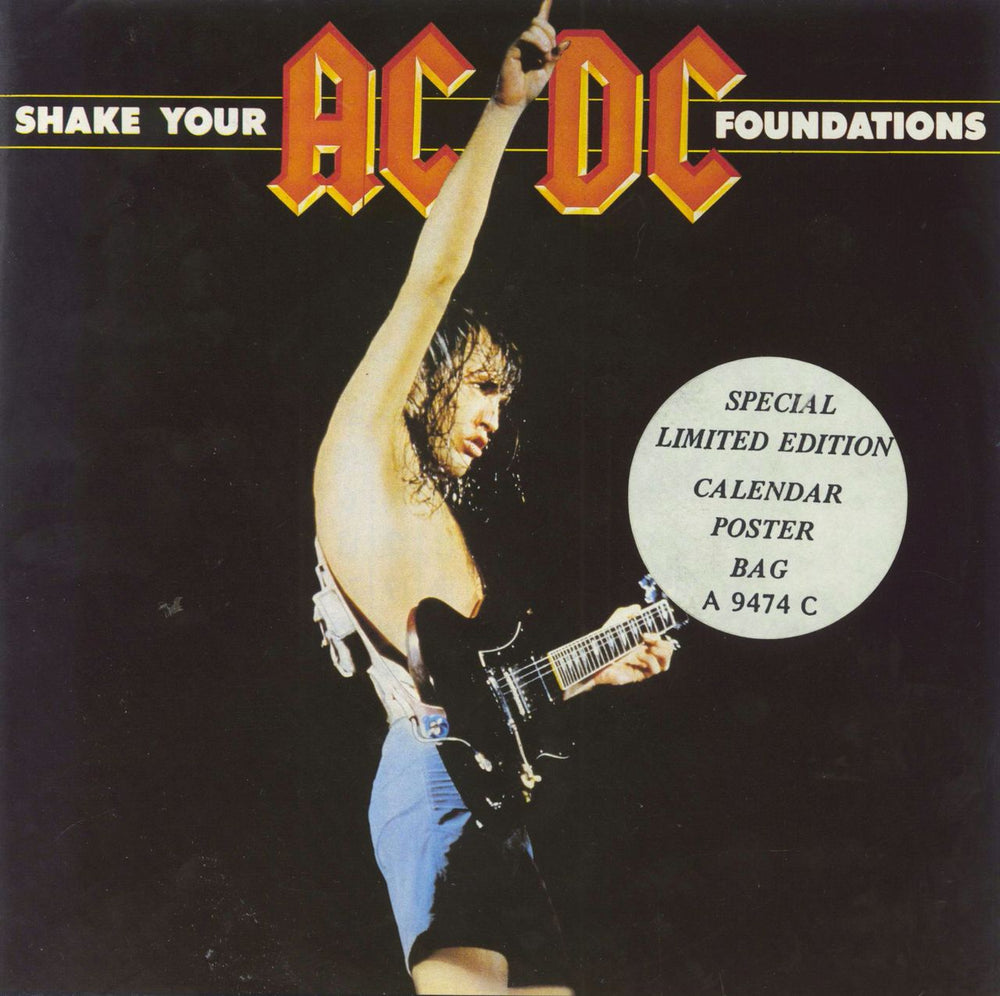 AC/DC Shake Your Foundations + Hype Stickered Poster Sleeve UK 7" vinyl single (7 inch record / 45) A9474C