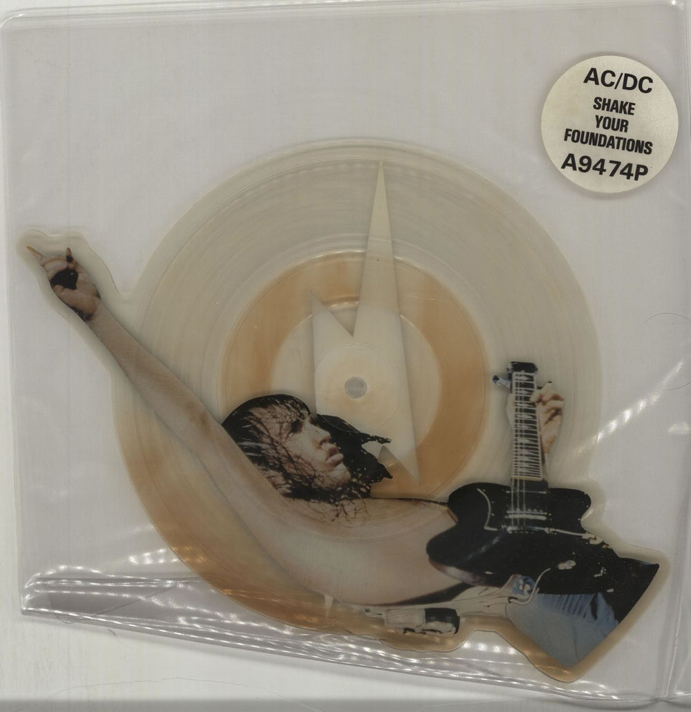 AC/DC Shake Your Foundations UK shaped picture disc (picture disc vinyl record) A9474P